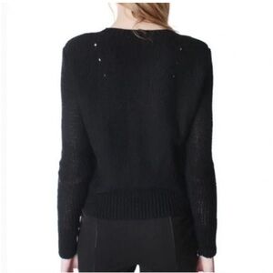 T Alexander Wang Chunky Black Knit Crewneck Sweater Size Small $275